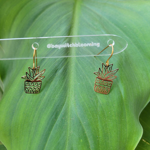 Brass Planter Earrings