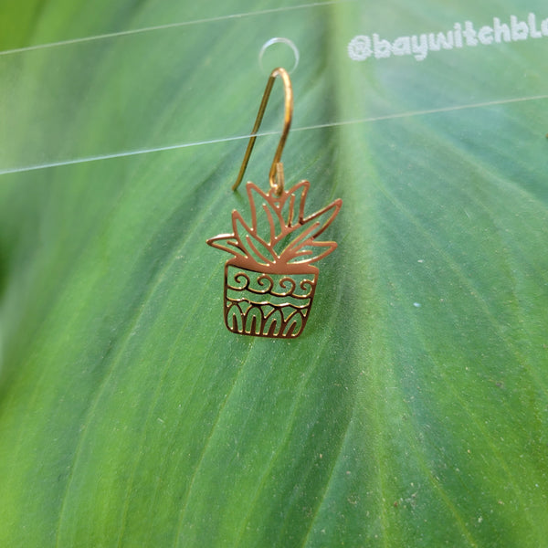 Brass Planter Earrings